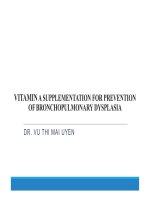 Vitamin A Supplementation for Prevention EDIT