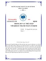 Bài dịch môn đầu tư và tài trợ bất động sản lãi suất cố định trong đi vay thế chấp với khoản thanh toán cố định 