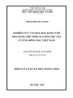 Nghiên cứu văn bản hát đám cưới viết bằng chữ nôm của dân tộc tày ở vùng đông bắc việt nam tt