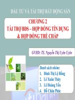 Thuyết trình môn đầu tư và tài trợ bất động sản tài trợ bất động sản hợp đồng tín dụng và hợp đồng thế chấp 