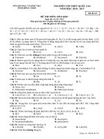 DE THI DIEN TAP 2017 HOA HOC CHINH THUC MA DE 357