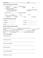 ON TAP TIENG ANH LOP 4