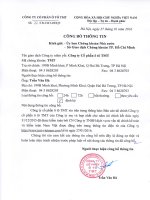 Báo cáo tài chính riêng cho năm tài chính kết thúc tại ngày 31 12 2015 đã được kiểm toán