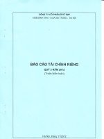 Bao cao tai chinh rieng quy 3 nam 2012 (truoc kiem toan)