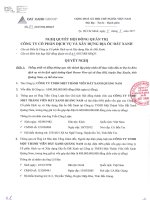 nq hdqt thong qua thanh lap cty tnhh mtv dat xanh quang nam