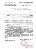 CV so 531 giai trinh ket qua HDSXKD quy 1 2011 (BCTC hop nhat truoc kiem toan)