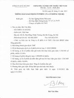 TB giao dich co phieu cua ong Bui Van Huu