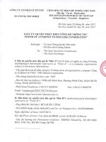 Thông báo thay đổi người được ủy quyền thực hiện công bố thông tin