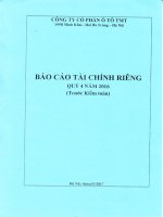 Báo cáo tài chính riêng Quý IV năm 2016 ( trước kiểm toán)