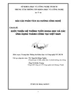 GIỚI THIỆU HỆ THỐNG TƯỚI KHOA HỌC VÀ CÁC ỨNG DỤNG THÀNH CÔNG TẠI VIỆT NAM