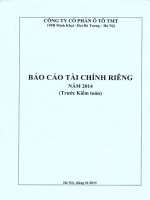 bao cao tai chinh rieng nam 2014 truoc kiem toan