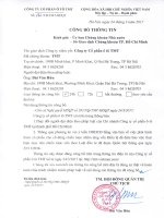 Công bố thông tin số 282 TB-TMT-HĐQT ngày 24 tháng 3 năm 2017