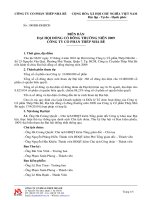 BIÊN BẢN ĐẠI HỘI ĐỒNG CỔ ĐÔNG THƯỜNG NIÊN 2009