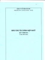 BCTC hop nhat quy 4 nam 2012 (truoc kiem toan)   Cong ty CP o to TMT