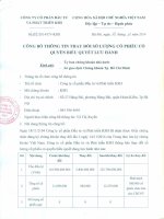 20141118 20141118 KSH CBTT Thay Doi So Luong CP Luu Hanh