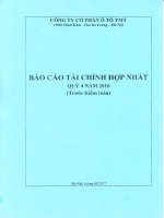 Báo cáo tài chính hợp nhất quý IV 2016 trước kiểm toán