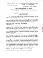 Báo cáo của Hội đồng quản trị trình Đại hội đồng cổ đông thường niên 2016