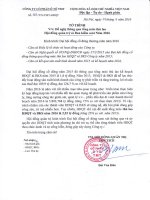 Các tờ trình của Hội đồng quản trị trình Đại hội đồng cổ đông thường niên 2016