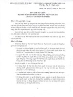 Quy chế tổ chức Đại hội đồng cổ đông thường niên năm 2016.