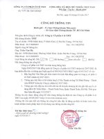 Công bố thông tin số 485 TB-TMT-HĐQT ngày 05 5 2017