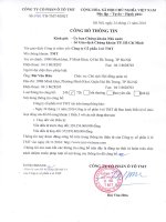 Công bố thông tin số 1456 TB-TMT-HĐQT ngày 24 11 2016 về việc Ban hành Điều lệ tổ chức hoạt động sửa đổi