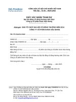 Mau giay xac nhan du DH 2014