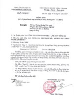 Số 19CT-HĐQT Thông báo ngày tổ chức ĐHĐCĐ thường niên năm 2017