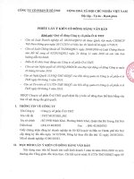 Tài liệu lấy ý kiến cổ đông bằng văn bản .