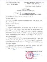 Thông báo thay đổi người được ủy quyền thực hiện công bố thông tin