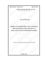 NGHIÊN CỨU GIẢI PHÁP PHÂN VÙNG TÁCH MẠNG NHẰM GIẢM NĂNG LƯỢNG TIÊU THỤ CỦA MẠNG LƯỚI CẤP NƯỚC THÀNH PHỐ NAM ĐỊNH