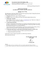 09 04 2011 - Thông báo mời họp Đại hội đồng Cổ đông năm 2011