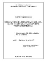 Mối quan hệ giữa rủi ro thanh khoản và rủi ro tín dụng tại các ngân hàng thương mại việt nam 