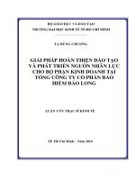 Giải pháp hoàn thiện đào tạo và phát triển nguồn nhân lực cho bộ phận kinh doanh tại tổng công ty cồ phần bảo hiểm bảo long 
