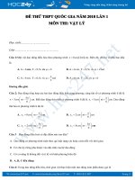 đề thi thử THQG 2018 môn vật lý lần 1 có đáp án.