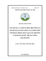 Xây dựng và chuẩn hóa bộ công cụ đánh giá sự hài lòng của sinh viên với hoạt động đào tạo tại trường cao đẳng dược trung ương hải dương 