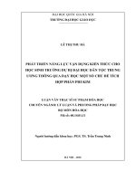 Phát triển năng lực vận dụng kiến thức cho học sinh trường dự bị đại học dân tộc trung ương thông qua dạy học một số chủ đề tích hợp phần phi kim 