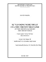 Sự vận động nghệ thuật của tiểu thuyết nhất linh (từ tiểu thuyết luận để đến tiểu thuyết tâm lí) 