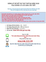 Bộ đề 2018 - File word có lời giải chi tiết