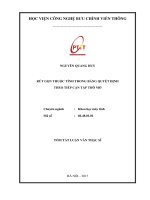 Rút gọn thuộc tính trong bảng quyết định theo tiếp cận tập thô mờ (tt)