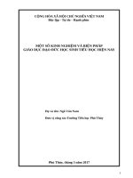 skkn một số KINH NGHIỆM và BIỆN PHÁP GIÁO dục đạo đức học SINH TIỂU học HIỆN NAY 