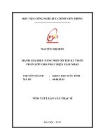 Đánh giá hiệu năng một số thuật toán  phân lớp cho phát hiện xâm nhập (tt)