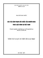 Các tội xâm phạm sức khỏe của người khác theo luật hình sự việt nam (tt) 