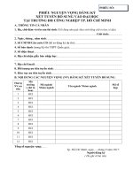 Quý phụ huynh và học sinh phiếu đăng ký xét tuyển Đại học