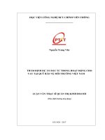 Thẩm định dự án đầu tư trong hoạt động cho vay tại quỹ bảo vệ môi trường Việt Nam (LV thạc sĩ)