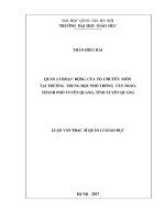 Quản lí hoạt động của tổ chuyên môn tại trường trung học phổ thông tân trào, thành phố tuyên quang, tỉnh tuyên quang 