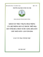 Khảo sát thực trạng hoạt động của hệ thống bán lẻ thuốc trên địa bàn tỉnh hủa phăn nước cộng hòa dân chủ nhân dân lào năm 2016 