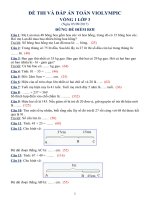 ĐỀ THI VÀ ĐÁP ÁN VÒNG 1 TOÁN VIOLYMPIC LỚP 3 (2017 – 2018)