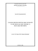Vận dụng phương pháp dạy học giải quyết vấn đề trong dạy học sinh học 11, trung học phổ thông 