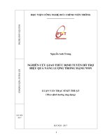Nghiên cứu giao thức định tuyến hỗ trợ hiệu quả năng lượng trong mạng WSN (LV thạc sĩ)