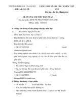 ĐỀ CƯƠNG CHI TIẾT HỌC PHẦN : KINH TẾ PHÁT TRIỂN SO SÁNH